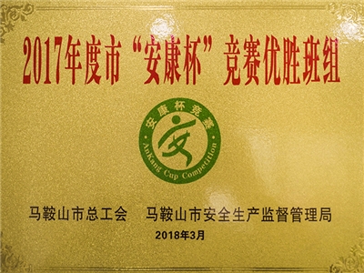 2017年（nián）度榮獲市安康杯競賽優勝班組